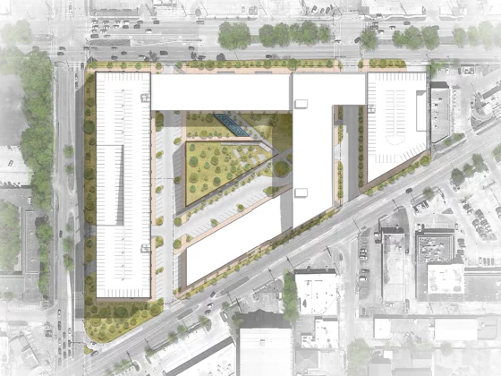 Bellaire Triangle conceptual site plan